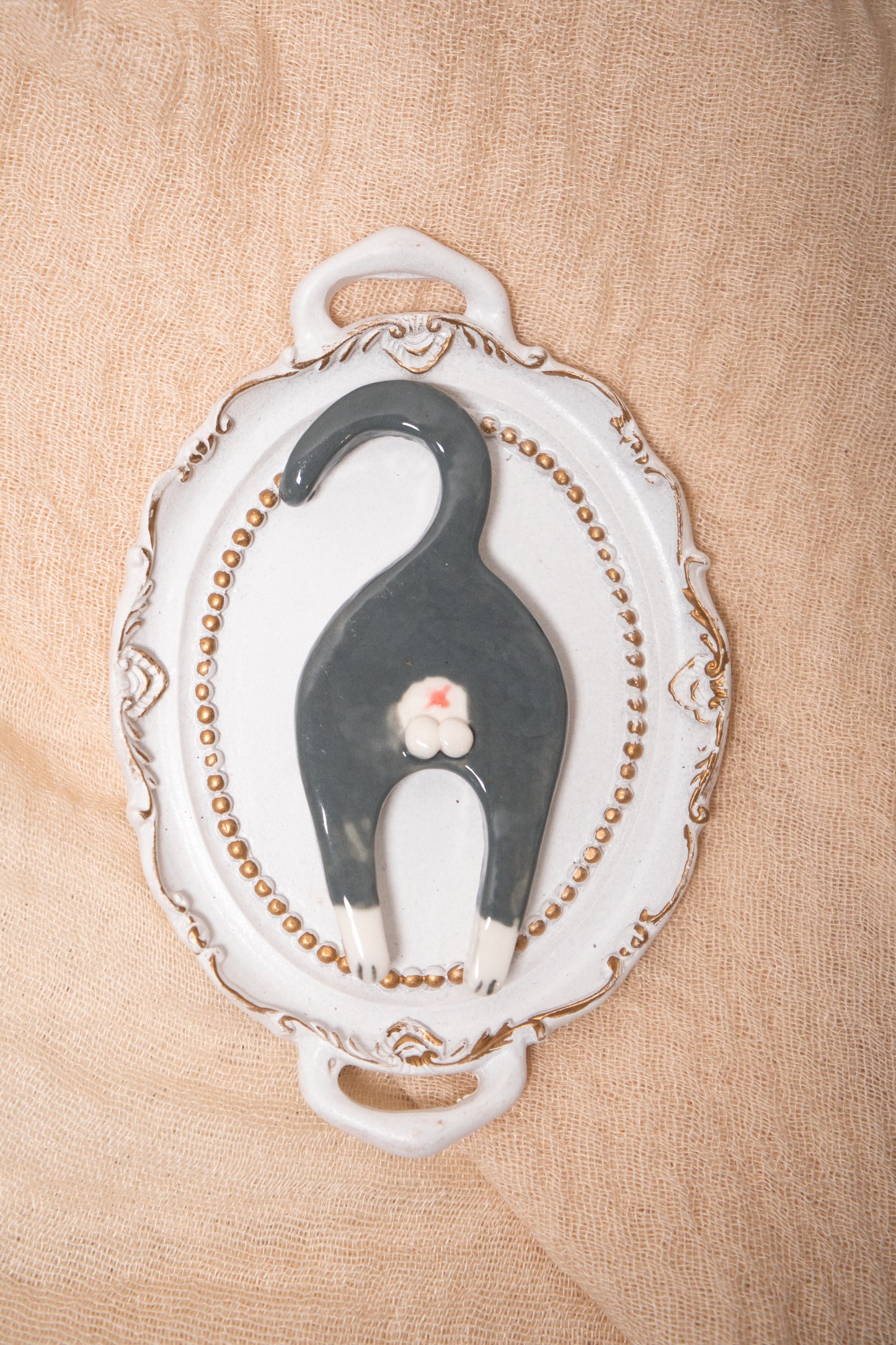 Ceramic Cat Butt Magnet