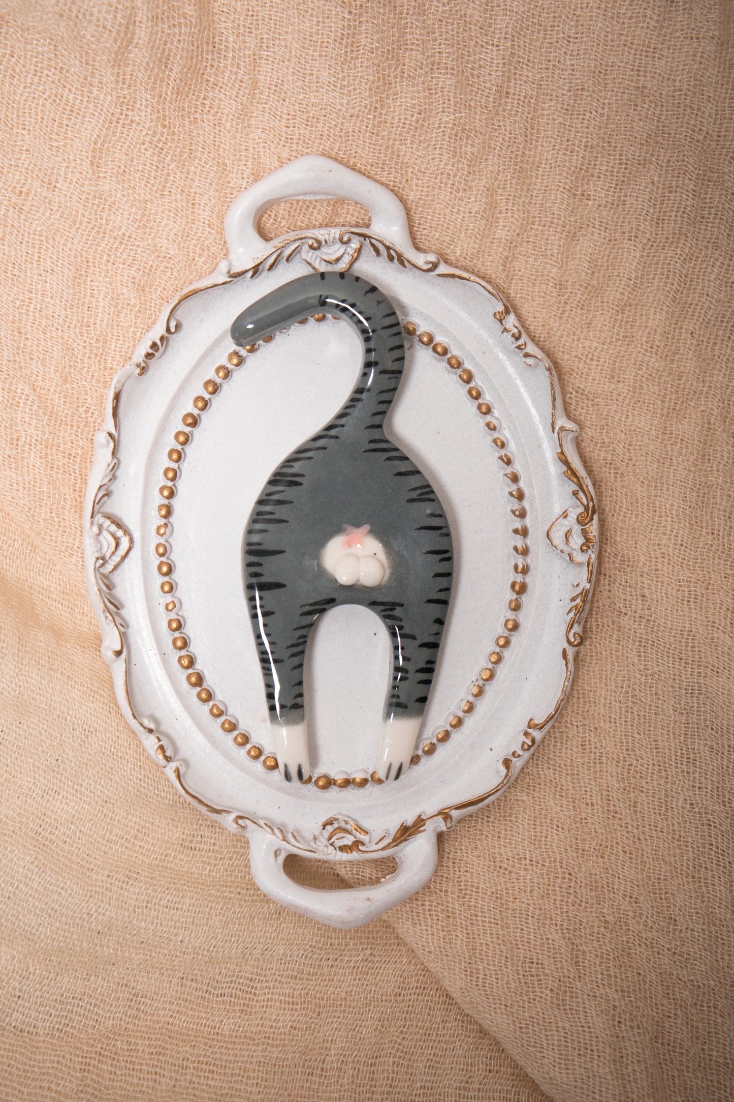 Ceramic Cat Butt Magnet