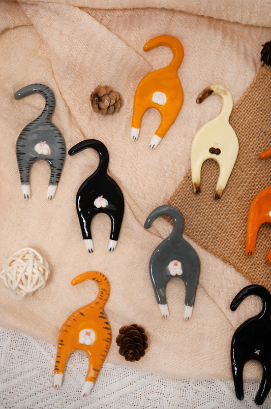 Ceramic Cat Butt Magnet